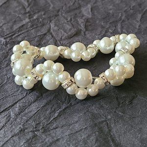 Faux Pearls Beaded Handcrafted Bracelet for women-Only one available